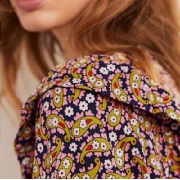 BODEN Paisley Print Ruffle Jersey Midi‎ Dress Citronelle Multi 12 - Picture 2 of 6